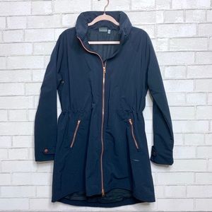 Athleta Navy & Rose Gold Rain Coat